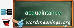 WordMeaning blackboard for acquaintance